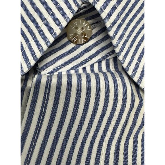 Ariat Shirt Men's 2XL Blue White Pro Series Striped Button Down Long Sleeve - Picture 3 of 9